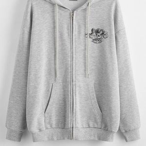 gray women’s zip up